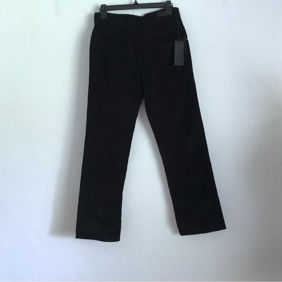 NWT RtA Black Corduroy Dexter Belted High Waist Boyfriend Pants size XXS - Picture 7 of 10